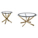 Brooke - 2 Piece Round Glass Top Coffee Table Set - Brass