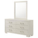 Jessica - 6-Drawer Dresser With Mirror - Cream White