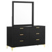 Kendall - 6-Drawer Dresser With Mirror - Black