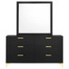 Kendall - 6-Drawer Dresser With Mirror - Black