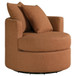 Debbie - Upholstered Swivel Accent Chair - Burnt Orange