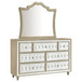 Antonella - 7-Drawer Upholstered Dresser With Mirror - Ivory