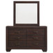 Kauffman - 6-Drawer Dresser With Mirror - Dark Cocoa