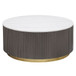 Jason - Round Marble Top Coffee Table - White And Charcoal