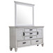 Franco - 5-Drawer Dresser With Mirror - Distressed White