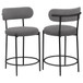 Viola - Boucle Upholstered Counter Chair (Set of 2) - Gray