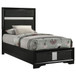 Miranda - Upholstered Twin Panel Bed - Black