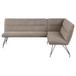 Dodson - Fabric Upholstered L-Shaped Nook Dining Bench - Taupe