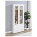 Hawthorne - 4-Shelf Glass Door Tall Cabinet With Drawers - White