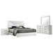 Ives - 4 Piece Eastern King Bedroom Set - White High Gloss