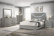 Ives - 5 Piece Eastern King Bedroom Set - Gray High Gloss