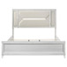 Marmore - Eastern King Panel Bed LED Headboard - White
