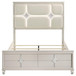 Olivia - Queen Panel Bed LED Headboard - Pearl White