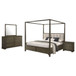 Gran Park - 4 Piece Eastern King Canopy Bedroom Set - Dark Cocoa