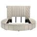 Sonya - Upholstered Queen Round Storage Bed - Ivory