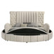 Sonya - Upholstered Eastern King Round Storage Bed - Ivory