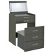 Danbury - 3-Drawer Makeup Vanity & Stool Set - Gray High Gloss