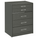 Danbury - 3-Drawer Makeup Vanity & Stool Set - Gray High Gloss