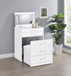Danbury - 3-Drawer Makeup Vanity & Stool Set - White High Gloss