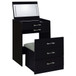 Danbury - 3-Drawer Makeup Vanity & Stool Set - Black High Gloss