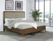 Maderia - Upholstered Eastern King Panel Bed - Walnut