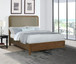 Maderia - Upholstered Queen Panel Bed - Walnut