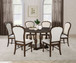 Landon - 7 Piece Round Dining Table Set - Rich Brown