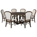 Landon - 7 Piece Round Dining Table Set - Rich Brown