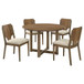 Crestmore - 5 Piece Round Wood Dining Table Set - Walnut