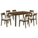 Almonte - 7 Piece Rectangular Dining Set - Dark Brown
