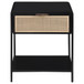 Amherst - 1-Drawer Radio Weave Rattan Metal Side Table - Black
