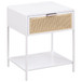 Amherst - 1-Drawer Radio Weave Rattan Metal Side Table - White
