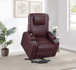 Armstrong - Upholstered Power Lift Massage Recliner - Wine Red
