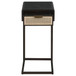 Amherst - 1-Drawer Radio Weave Cane Metal Side Table - Black