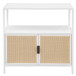 Amherst - 2-Door Radio Weave Cane Metal Accent Cabinet - White