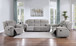 Gilson - 3 Piece Chenille Upholstered Sofa Set - Gray