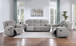 Gilson - 3 Piece Chenille Upholstered Sofa Set - Gray