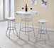 Retro - 3 Piece Round 1950s Bistro Pub Bar Table Set - White