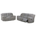 Gilson - 2 Piece Chenille Upholstered Sofa Set - Gray