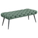 Ella - Upholstered Tufted Bench Metal Legs - Teal
