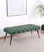 Ella - Upholstered Tufted Bench Metal Legs - Teal