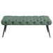 Ella - Upholstered Tufted Bench Metal Legs - Teal