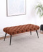 Ella - Upholstered Tufted Bench Metal Legs - Rust