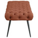 Ella - Upholstered Tufted Bench Metal Legs - Rust