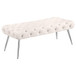 Ella - Upholstered Tufted Bench Stainless Steel Legs Ivory