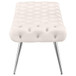 Ella - Upholstered Tufted Bench Stainless Steel Legs Ivory