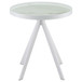 Briggs - Round Marble Printed Glass Top End Side Table - White