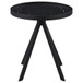 Briggs - Round Marble Printed Glass Top End Table - Black