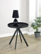 Briggs - Round Marble Printed Glass Top End Table - Black