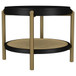 Arini - Round End Side Table With Storage Shelf - Black